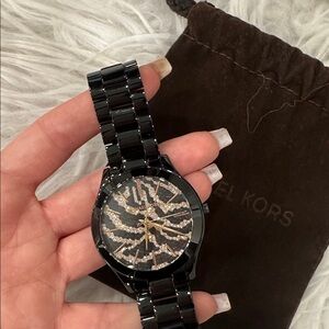 Michael Kors authentic black with print inside face WATCH